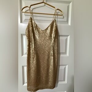 Abercrombie & Fitch Gold Sequin Mini Dress
